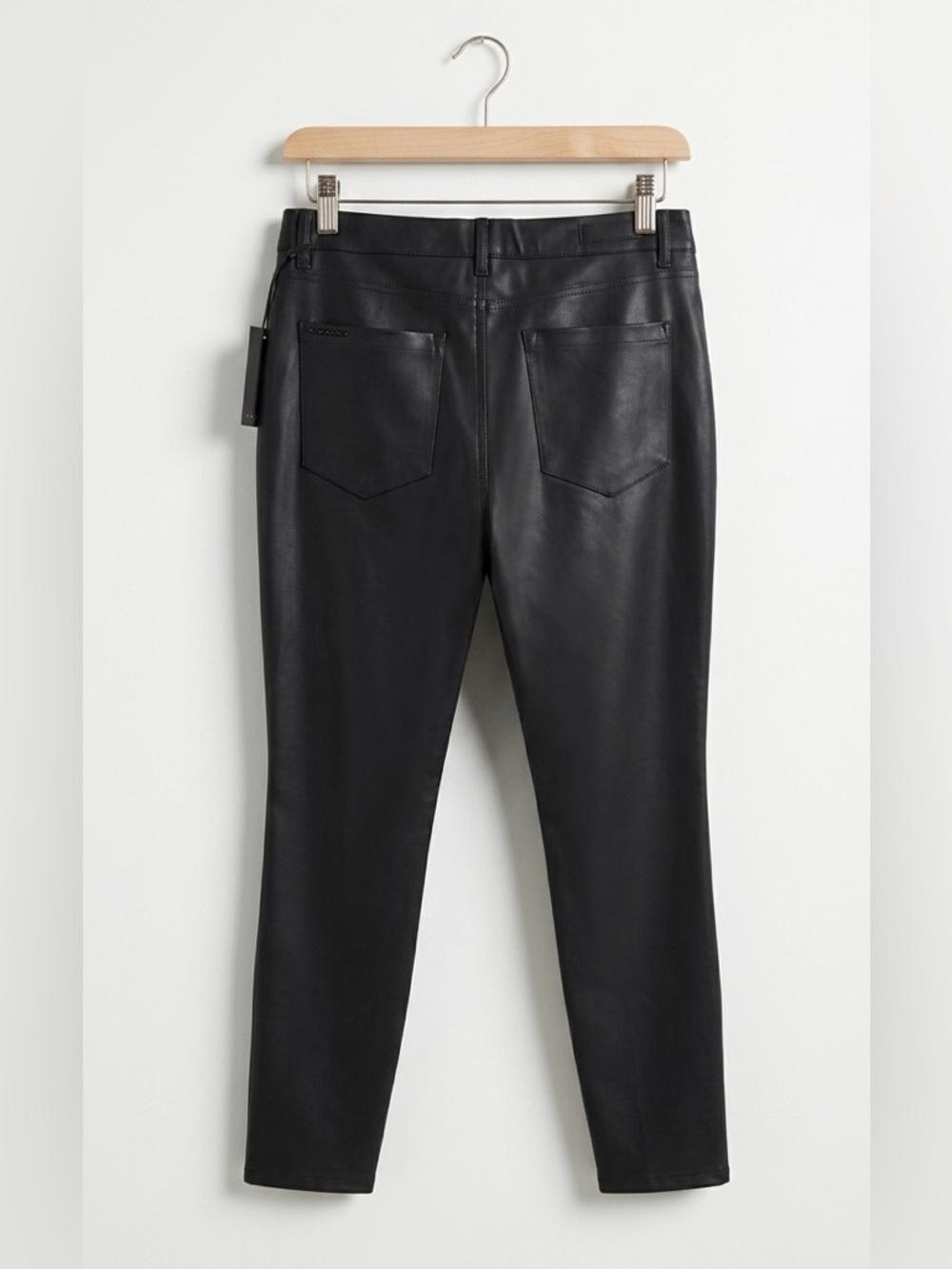 BlankNYC Black Denim Faux Vegan Leather High Waist Flattering Skinny Pants NWT - Picture 7 of 9